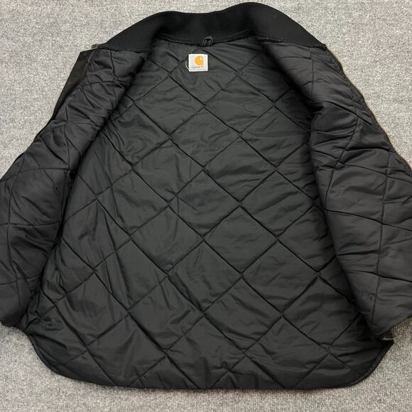 VTG Carhartt Vest XL Men's Brown Full Zip Quilt Lined Canvas V02 CHT - Picture 2 of 8